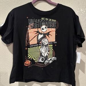 NWOT Disney Nightmare Before Christmas Jack & Sally Halloween Romance Tee sz L